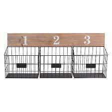 Numbered Wire Baskets Wall Decor