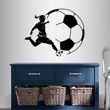 Vinyl Decal Girl Player Football Soccer
