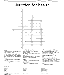 nutrition for health crossword wordmint