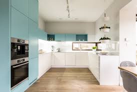 Ultra white (white) and bayville blue (blue), benjamin moore design: 9 Tips For Two Tone Kitchen Cabinets In A Small Kitchen Nebs