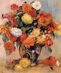 Oil painting reproduction on canvas. Vase Of Flowers C 1884 Pierre Auguste Renoir Wikiart Org