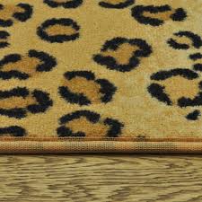 collection leopard synthetic area rug
