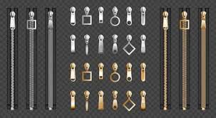 metal zipper vector art icons and