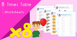 8 times table worksheets pdf