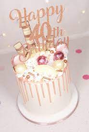 Rose Gold 40th Birthday Cake Cakey Goodness gambar png