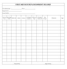 first aid kit inspection record first
