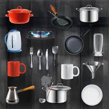 kitchen utensils design elements vector
