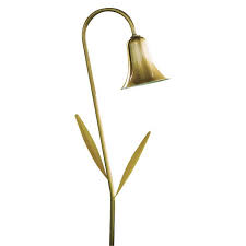 Dabmar Antique Brass Horn With Leaves Landscape Path Light 82468 Lamps Plus