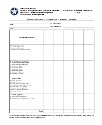 Sample Interview Assessment Forms Evaluation Form Template Word Job