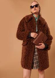 Mael Brown Faux Fur Coat Tara Jarmon
