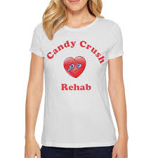 Women Candy Crush Rehab Crying Heart Black White Short