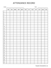 printable attendance sheet for