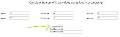 input values using jquery or javascript