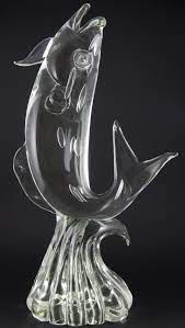 Large Murano Signed Art Glass Fish