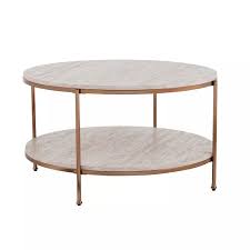 Sula Round Faux Stone Cocktail Table