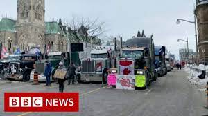 Canada capital Ottawa declares state of emergency over trucker protesters -  BBC News - YouTube