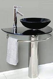 Dining area wash basin designs. Arvind Glass Washbasin With Bowl Mirror And Steel Stand Black Basin 24 X21 Inches Mirror Size 24 X18 Inches Self Size 21x12 Inches Amazon In Home Improvement