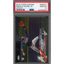 Rookie card easily inside boxes of 2018 topps update. Ronald Acuna Jr 2018 Topps Chrome Update Baseball Rookie Card Rc Hmt31 Graded Psa 10 Gem Mint