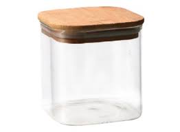 Glass Jar With Wooden Lid 10cm X 11cm