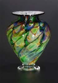 Teal Squat Vase By The Glass Forge Art