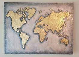 Original Painting World Map Wall Art