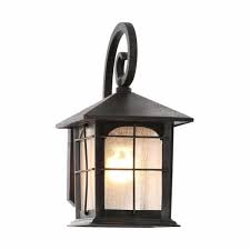 Some brands of motion sensor lights also feature night vision cameras that begin recording as soon as motion is detected. Home Decorators Collection Brimfield 1 Light Aged Iron Outdoor Wall Lantern Sconce Y37029a 151 The Home Depot