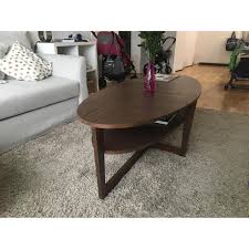 Barely noticeable minor scuff on 1 table leg and the side of the table (as shown in photo, damage caused in transportation after purchase). Ikea Stockholm Coffee Table In Walnut Veneer Aptdeco