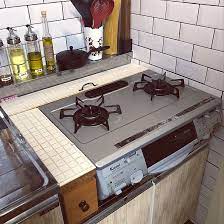 コンロ隙間 コンロ周り モザイクタイル タイルシール コンロ などのインテリア実例 2019 10 05 22 02 22 roomclip ルームクリップ 小さなアパートのキッチン キッチン リフォーム diy インテリア 収納