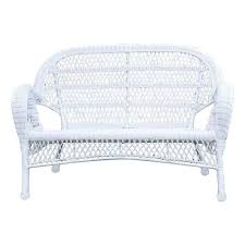 Jeco Wicker Patio Loveseat In White