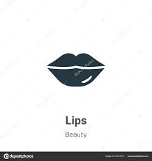 lips vector icon white background flat