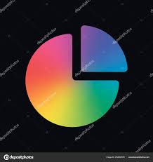 Business Pie Chart Icon Rainbow Color Dark Background