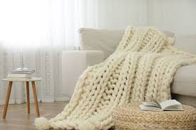 how to clean a chunky knit blanket