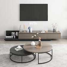 Cherry tree furniture clive coffee table with nest of 2 tables, 1+2 coffee table nesting tables white oak colour. Modern Round Nesting Coffee Table 2 Piece Extendable Grey Black Living Room Accent Table Coffee Tables Living Room Furniture Furniture