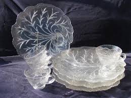 Vintage Pressed Glass Snack Sets Tree