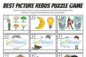 Puzzle the mind with three different versions. Best Picture Rebus Puzzle Game