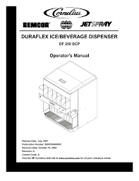 Duraflex Ice Beverage Dispenser Operators Manual Df 250 Bcp
