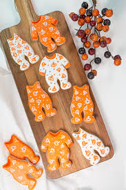 cute onesie sugar cookies with pumpkins