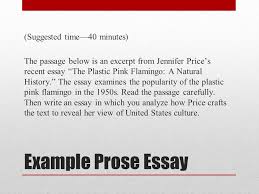 Prose Essay Examples Under Fontanacountryinn Com