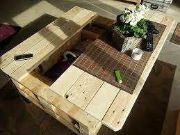 Pallet Coffee Table With Storage Slide