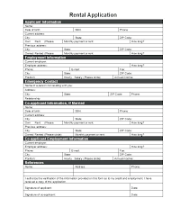 Sample Apartment Application Rental Template Newest Add Printable