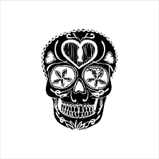 mexican skull vector with pattern old