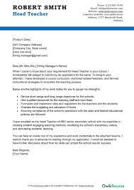 head teacher cover letter exles