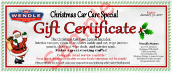christmas car care special at wendle
