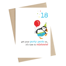 party pants 18th birthday greeting card