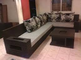 wooden modern l shape sofa bed for