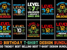 Level Unlocked Birthday T Shirt Design