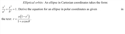 Solved Elliptical Orbits An Ellipse In