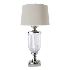 Gilmore Glass Base Table Lamp Beige Shade