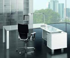 Pure White Glass Executive Desk