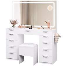 makeup vanity set table with large led